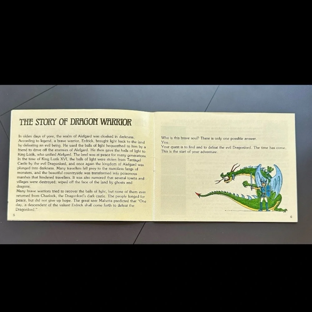 NINTENDO AMERICA NES 1989 DRAGON WARRIOR INSTRUCTION BOOKLET MANUAL no game